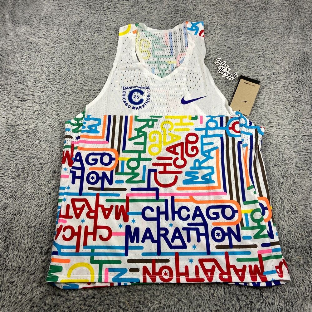 Nike Chicago Marathon 2025 Aeroswift Singlet Size Large Men White HQ4277-100